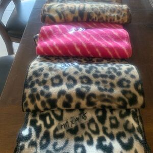 HOMEMADE SEWED FLANNEL NECK SCARFS WITH FRINGE .. DIFFERENT COLORS & SIZES